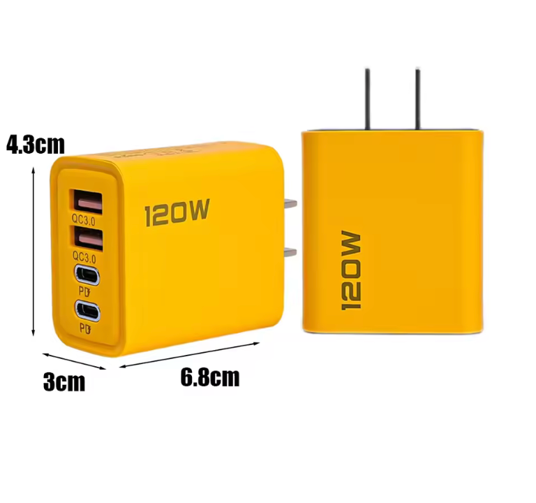 4 Ports USB C PD Charger Quick Charge 3.0 Type C USB Phone Chargers Fast Charging Adapter For iPhone 15 14 Samsung