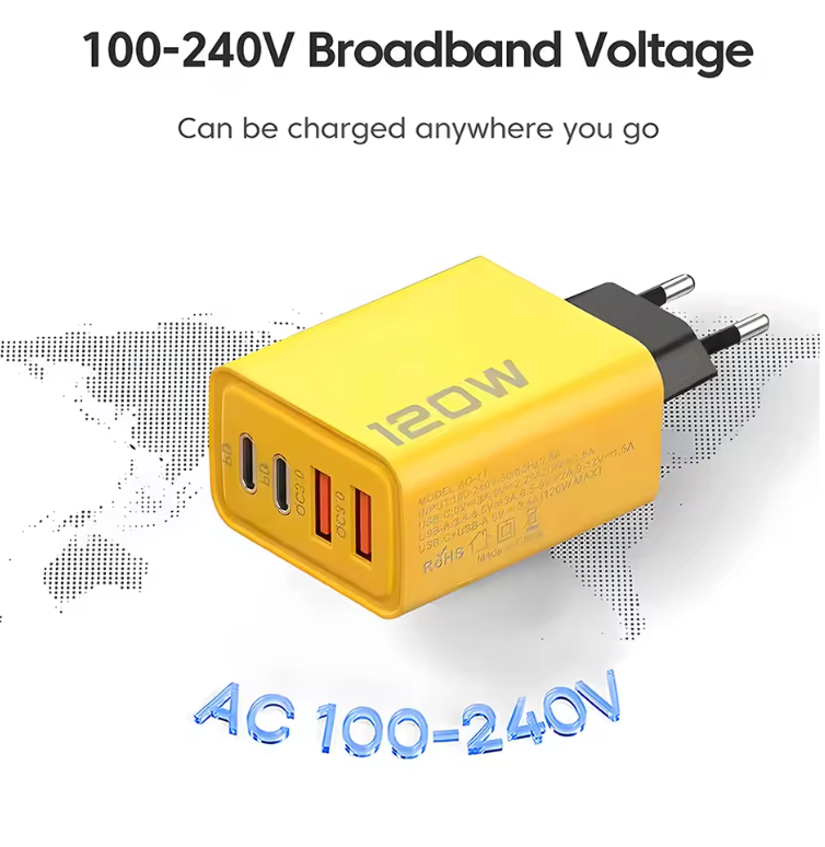 4 Ports USB C PD Charger Quick Charge 3.0 Type C USB Phone Chargers Fast Charging Adapter For iPhone 15 14 Samsung