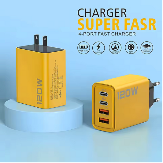 4 Ports USB C PD Charger Quick Charge 3.0 Type C USB Phone Chargers Fast Charging Adapter For iPhone 15 14 Samsung
